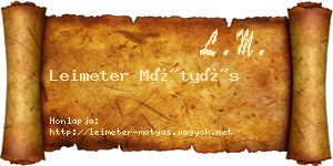 Leimeter Mátyás névjegykártya